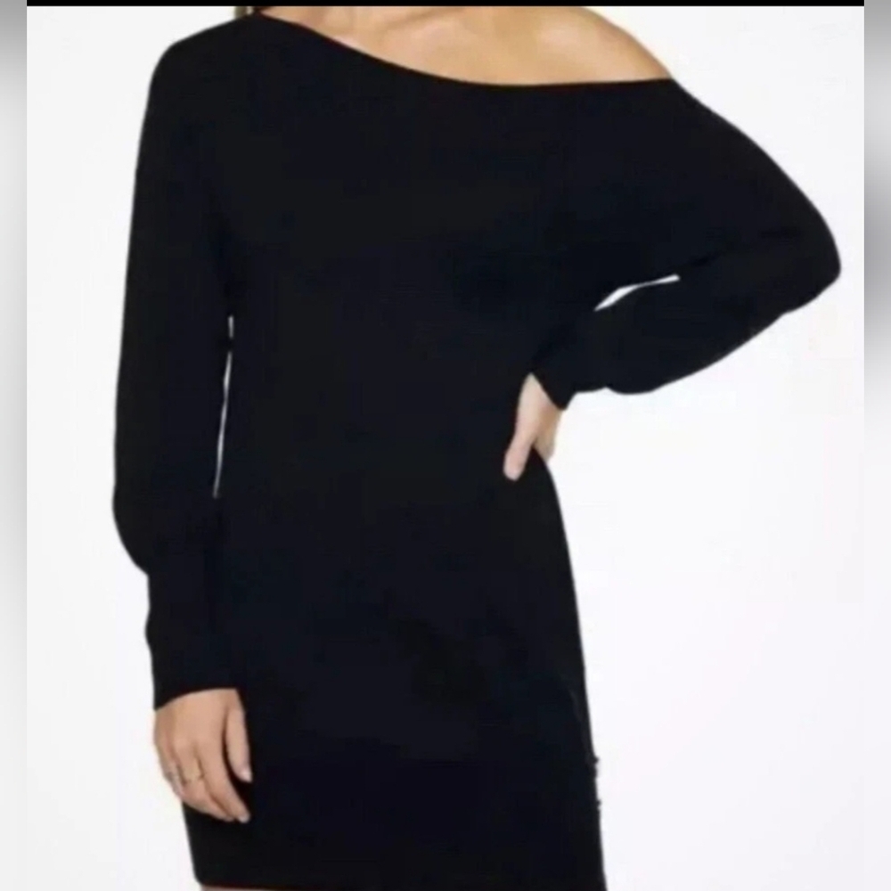 Ramy Brook Elegant Black Asymmetrical Sweater With Button Details